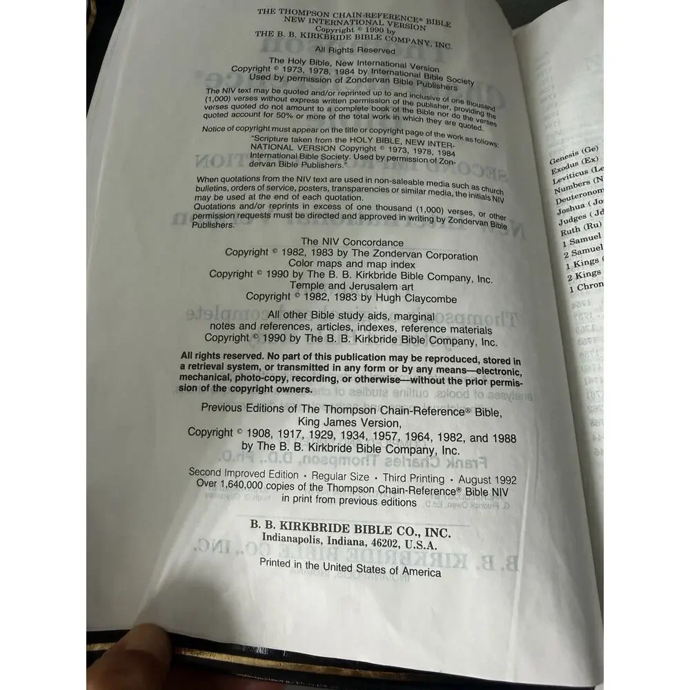 Thompson Chain Reference Bible NIV Genuine Leather Red Letter 1992 Kirkbride